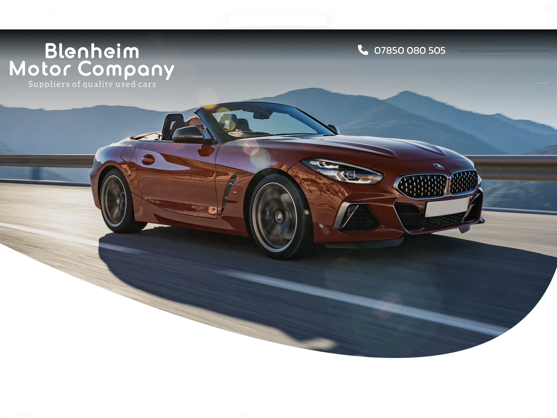 Blenheim Motor Company banner